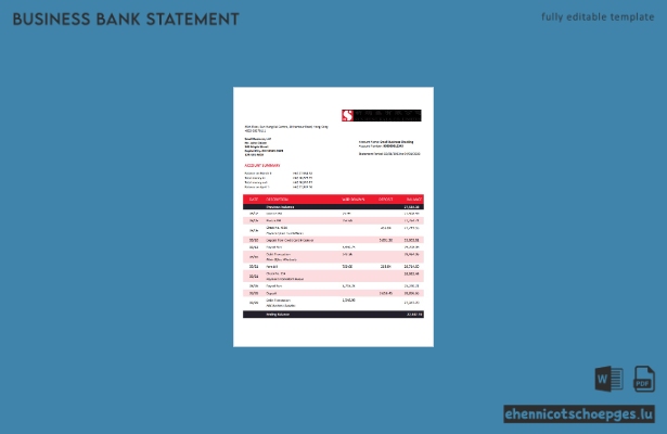 Beispiel eines Kontoauszugs der Sung Hung Kai Bank (Word- und PDF-Datei)